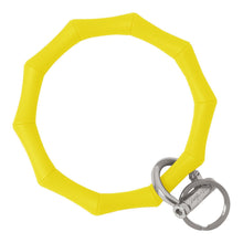 Load image into Gallery viewer, Bamboo Inspired Bangle &amp; Babe Bracelet Key Ring Bamboo – Yellow Silver 