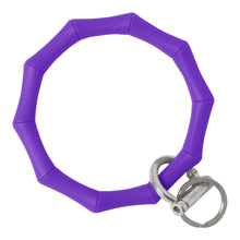 Load image into Gallery viewer, Bamboo Inspired Bangle &amp; Babe Bracelet Key Ring Bamboo - Poppin&#39; Purple Silver 