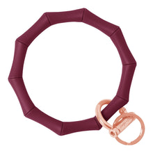Load image into Gallery viewer, Bamboo Inspired Bangle &amp; Babe Bracelet Key Ring Bamboo – Maroon Rose Gold 