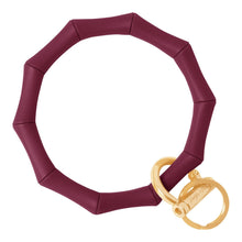 Load image into Gallery viewer, Bamboo Inspired Bangle &amp; Babe Bracelet Key Ring Bamboo – Maroon Gold 