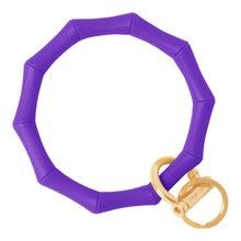 Load image into Gallery viewer, Bamboo Inspired Bangle &amp; Babe Bracelet Key Ring Bamboo - Poppin&#39; Purple Gold 