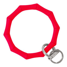 Load image into Gallery viewer, Bamboo Inspired Bangle &amp; Babe Bracelet Key Ring Bamboo – Red Silver 