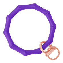 Load image into Gallery viewer, Bamboo Inspired Bangle &amp; Babe Bracelet Key Ring Bamboo - Poppin&#39; Purple Rose Gold 