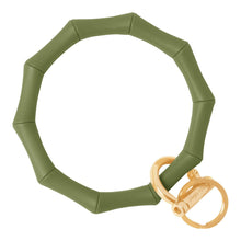 Load image into Gallery viewer, Bamboo Inspired Bangle &amp; Babe Bracelet Key Ring Bamboo – Army Green Gold 