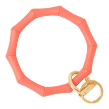 Load image into Gallery viewer, Bamboo Inspired Bangle &amp; Babe Bracelet Key Ring Bamboo – Coral Gold 