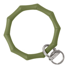 Load image into Gallery viewer, Bamboo Inspired Bangle &amp; Babe Bracelet Key Ring Bamboo – Army Green Silver 
