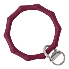 Load image into Gallery viewer, Bamboo Inspired Bangle &amp; Babe Bracelet Key Ring Bamboo – Maroon Silver 