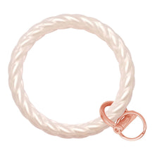 Load image into Gallery viewer, Twisted Bangle &amp; Babe Bracelet Key Ring Twist - Pearl Rose Gold 