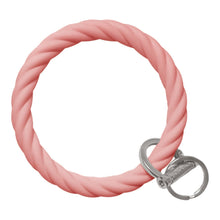 Load image into Gallery viewer, Twisted Bangle &amp; Babe Bracelet Key Ring Twist - Blush Pink Silver 