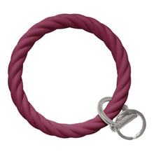 Load image into Gallery viewer, Twisted Bangle &amp; Babe Bracelet Key Ring Twist – Maroon Silver 