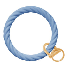 Load image into Gallery viewer, Twisted Bangle &amp; Babe Bracelet Key Ring Twist - Slate Blue Gold 