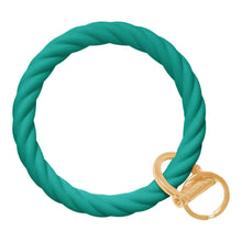 Load image into Gallery viewer, Twisted Bangle &amp; Babe Bracelet Key Ring Twist - Emerald Gold 
