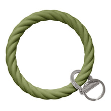 Load image into Gallery viewer, Twisted Bangle &amp; Babe Bracelet Key Ring Twist - Army Green Silver 