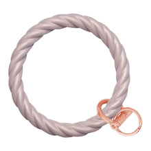Load image into Gallery viewer, Twisted Bangle &amp; Babe Bracelet Key Ring Twist - Matte Silver Rose Gold 