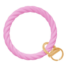 Load image into Gallery viewer, Twisted Bangle &amp; Babe Bracelet Key Ring Twist - Bright Pink Gold 