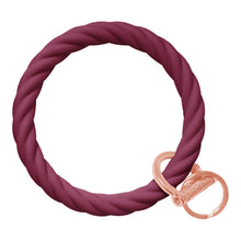 Load image into Gallery viewer, Twisted Bangle &amp; Babe Bracelet Key Ring Twist – Maroon Rose Gold 
