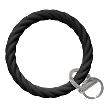 Load image into Gallery viewer, Twisted Bangle &amp; Babe Bracelet Key Ring Twist – Black Silver 