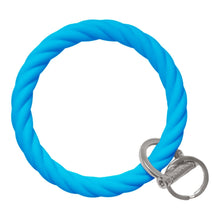 Load image into Gallery viewer, Twisted Bangle &amp; Babe Bracelet Key Ring Twist - Bright Blue Silver 