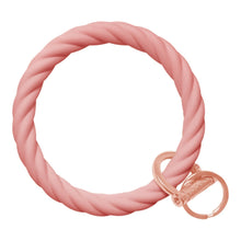 Load image into Gallery viewer, Twisted Bangle &amp; Babe Bracelet Key Ring Twist - Blush Pink Rose Gold 