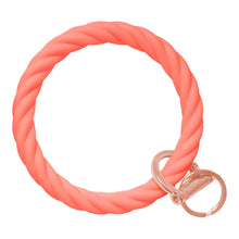 Load image into Gallery viewer, Twisted Bangle &amp; Babe Bracelet Key Ring Twist – Coral Rose Gold 