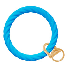 Load image into Gallery viewer, Twisted Bangle &amp; Babe Bracelet Key Ring Twist - Bright Blue Gold 