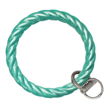 Load image into Gallery viewer, Twisted Bangle &amp; Babe Bracelet Key Ring Twist - Marbled Sea Green Silver 