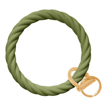 Load image into Gallery viewer, Twisted Bangle &amp; Babe Bracelet Key Ring Twist - Army Green Gold 