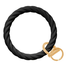 Load image into Gallery viewer, Twisted Bangle &amp; Babe Bracelet Key Ring Twist – Black Gold 
